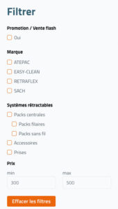 e-commerce-cms-filtres Navigation à facettes