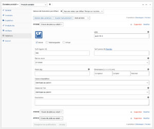 Attributs produit dans le back-office