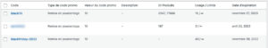 Codes promos en back-office de WooCommerce